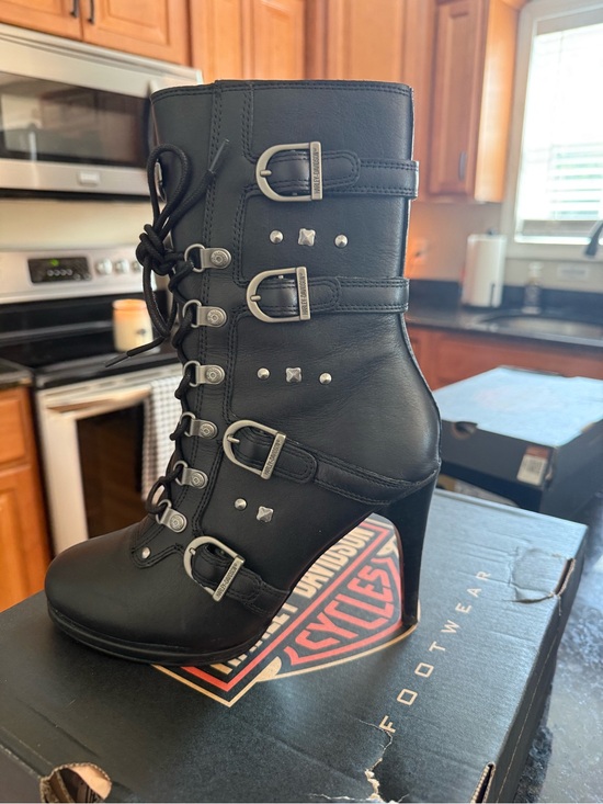 Harley-Davidson Shoes - Harley-Davidson Black Lace-Up Buckle Ankle Boots